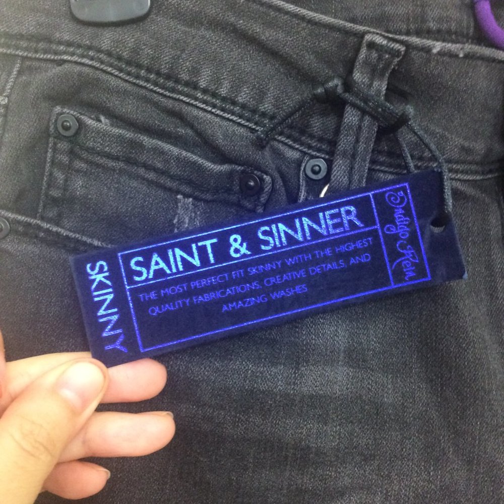 Indigo Rein Skinny Jeans Midrise Destroyed Black - Picture 5 of 15